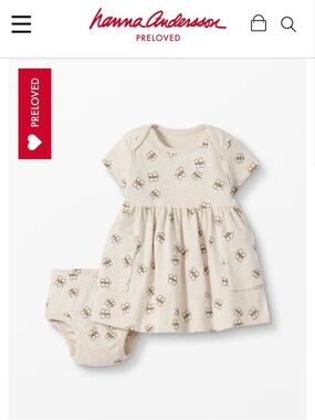 Hanna Andersson Oat Heather Baby Dress & Bloomer Set In Organic Cotton